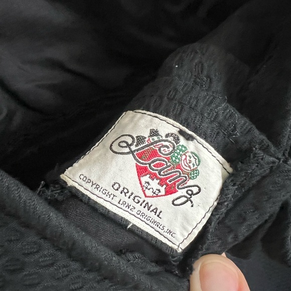 Vintage 60’s Lanz Black Textured Empire Waist Maxi Button Back Dress - Picture 6 of 6